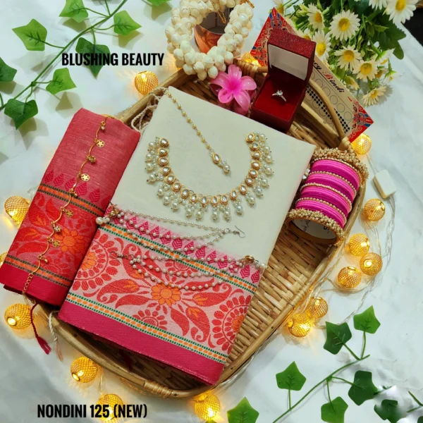 Off-White Colour Cotton Saree Package – Nondini 125 (new)