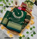 Green Colour Cotton Saree Package – nondini 10 (new)