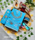 Sky-Blue Saree Package – Protishruti 105