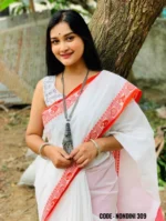 White Colour Cotton Saree Package – Nondini 309 (new) - Image 4