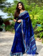 Navy Blue Colour Cotton Saree Package – Nondini 202 (new) - Image 2