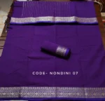 Purple Colour Cotton Saree Package – Nondini 07 (new) - Image 3