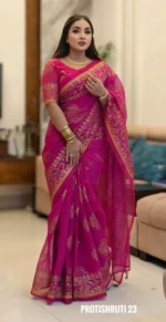 Hot Pink/Magenta Colour Saree – Protishruti 23 - Image 2