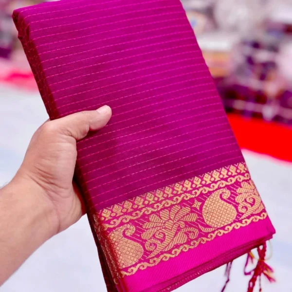 Magenta Cotton Saree – Suhashini 23