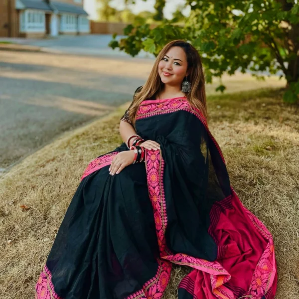 Black Cotton Saree – Suhashini 201