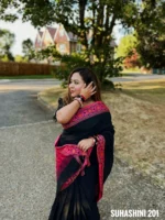 Black Cotton Saree – Suhashini 201 - Image 3