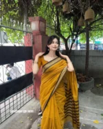 Mustard Cotton Saree Package – Suhashini 128 - Image 3
