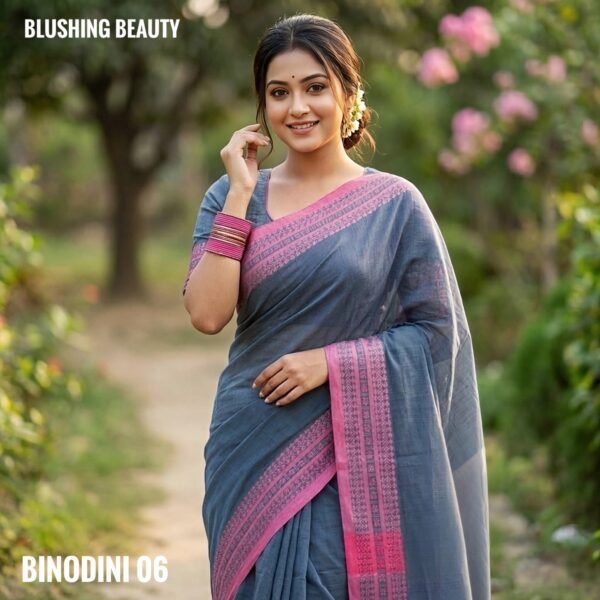 Ash Cotton Saree