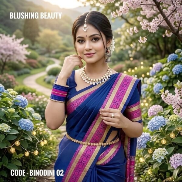 Blue Cotton Saree