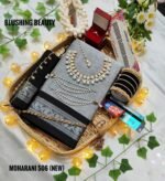 Ash Colour Premium Maslais Cotton Saree Package - Moharani 501