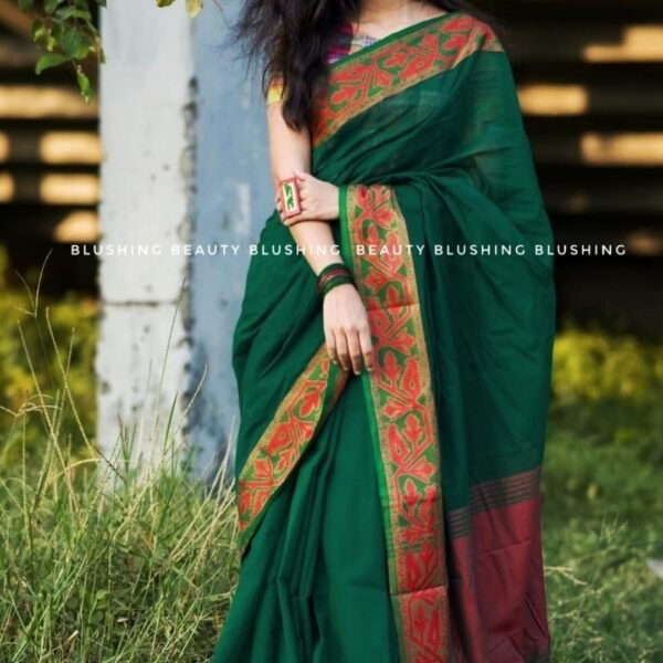 Green Cotton Saree