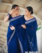 Blue cotton saree – Mayaboti - Image 3