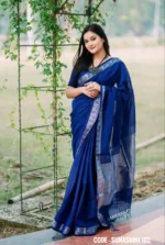 Blue cotton saree – Suhashini 102