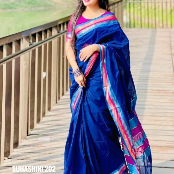 Blue Cotton Saree – Suhashini 202