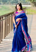 Blue Cotton Saree Package – Suhashini 202 - Image 3