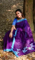 Purple Cotton Saree – Mayaboti 107