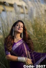 2607- Purple Cotton Saree Package – Suhashini - Image 2