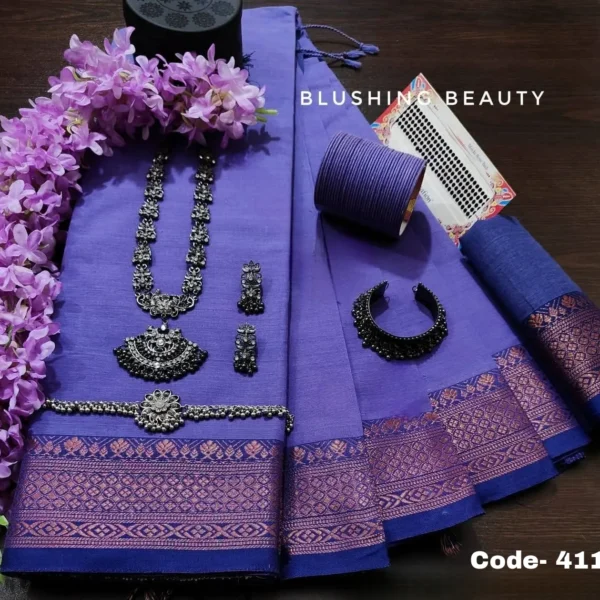 Lavender Cotton Saree Package – Mayaboti 411