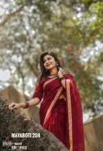 Maroon Cotton Saree – Suhashini 504
