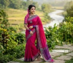 Magenta Cotton Saree Package – Mayaboti 423 - Image 2