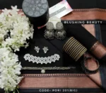 Black Cotton Saree Package - Pori 201